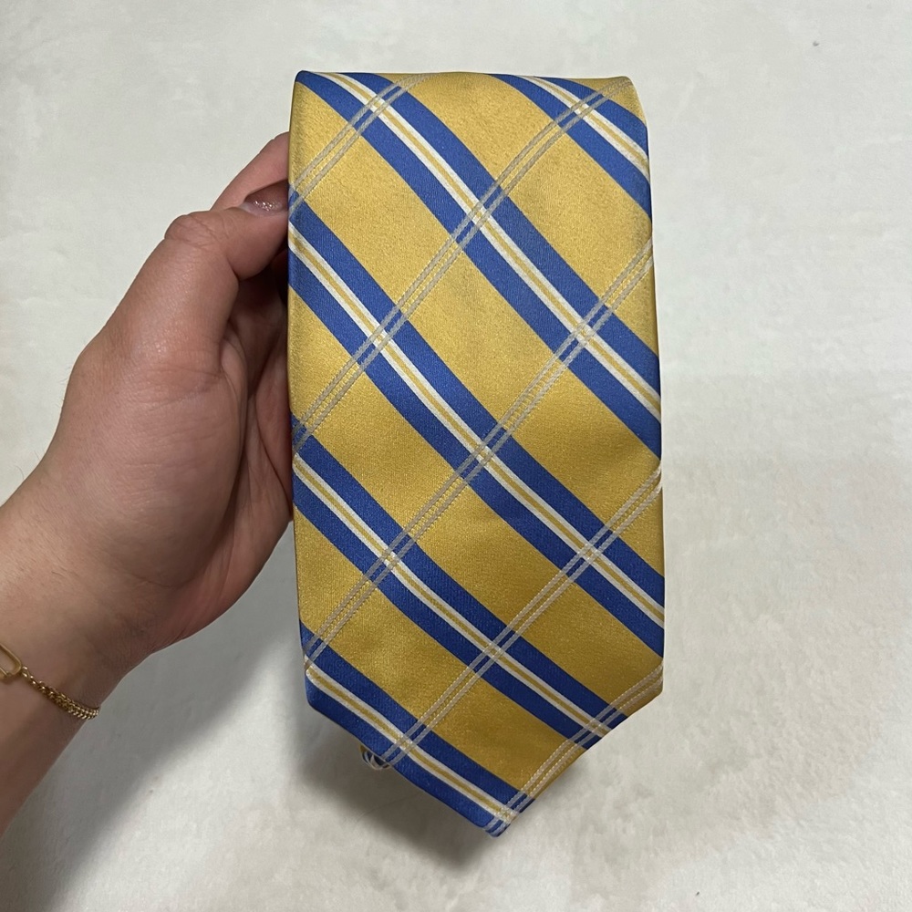 EAGLE SHIRTMAKERS YELLOW/BLUE TIE